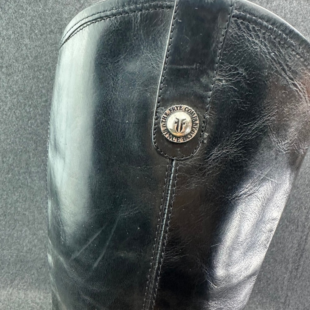 Frye Melissa Button 2 Equestrian-Inspired Tall Women's 8.5B Leather Boots-Black - Picture 3 of 10